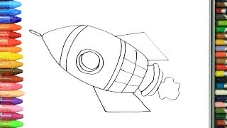 Jak narysować rakieta  Kolorowanki dla dzieci  Rysowanie i kolorowanie [upl. by Fiann]