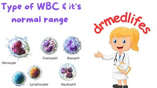 Types of wbc  types of leucocytes  different types of white blood cells normal range [upl. by Averill33]