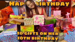 ETTI DHERAI GIFTS 🥹❤️ MUSKAN LAI BIRTHDAY SURPRISE  20 GIFTS ON HER 20th BIRTHDAY K K GIFTS CHA [upl. by Ribak273]