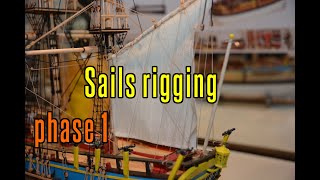 HMS Endeavour  part 46 Sails Rigging phase 1 [upl. by Ancell]