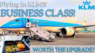 EXCELLENT BUSINESS CLASS Onboard KLMs E195E2   Krakow LOUNGE  KRKAMS [upl. by Okwu121]