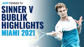 Brilliant Jannik Sinner vs Alexander Bublik Match  Miami 2021 Highlights [upl. by Grimbald]