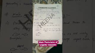 Main postulates of VSEPR THEORY chemicalbonding ytshorts [upl. by Lussier548]