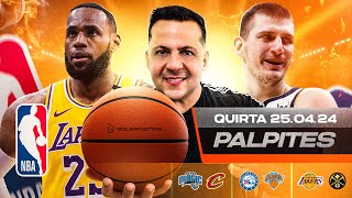 PALPITES DE NBA HOJE 25 04 2024 QUINTAFEIRA MELHORES PALPITES DE BASQUETE  BILHETES PRONTOS [upl. by Coltin569]