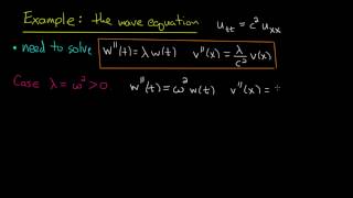 PDE 13  Wave equation separation of variables [upl. by Ahtreb57]