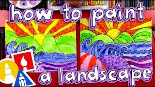 How To Paint A Beautiful Landscape for kids [upl. by Tomkin]