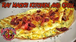 Cheesy Bacon Cheddar Cheese Omelette  Ray Macks Kitchen and Grill [upl. by Sayer]