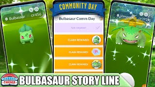 BULBASAUR SPECIAL RESEARCH QUEST LINE  COMMUNITY DAY CLASSIC  WORTH 99   POKÉMON GO [upl. by Maire679]