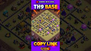 TH9 WAR BASE  Clash of clans  shorts clashofclans coc [upl. by Lramaj]