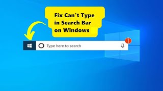 How To Fix Can’t Type in Windows 11 Search Bar [upl. by Hennebery575]