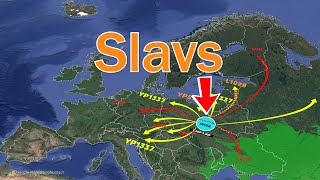 The spread of R1a associated with the migration of the Slavs and Corded Ware culture [upl. by Etnovahs]