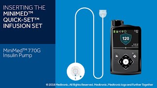 Inserting the Quickset Infusion Set with the MiniMed™ 770G System [upl. by Ahswat677]