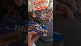 Chocolate Mini Roll Challenge 😋 fun chocolate kids aldi [upl. by Meekyh]