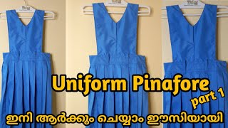 Uniform pinafore cuttting and stitching in malayalam 8 to 9 years uniform pinafore cutting part1 [upl. by Attelocin]