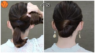 これだけ！？ビックリするくらい簡単しかも崩れにくい和風ヘアアレンジを自分で結う [upl. by Nylarac621]