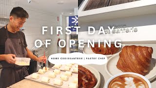 home croissanterie cafe opening vlog ☕️  BEHIND THE SCENES business owner amp pastry chef 🥐 🧑🏻‍🍳 [upl. by Aisul]