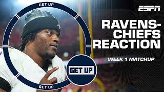 I could make that throw 😯  Taylor Lewan reacts to Lamar Jacksons misses in RavensChiefs  Get Up [upl. by Ogires]