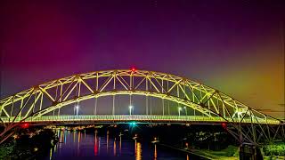 Aurora Borealis at the Cape Cod Canal  via drone [upl. by Berglund]