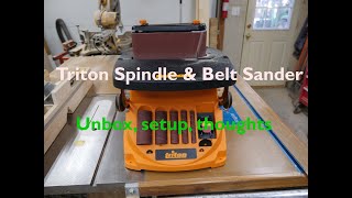 Triton TSPST450 35A Oscillating Spindle and Belt Sander Unbox Assemble review [upl. by Santos98]