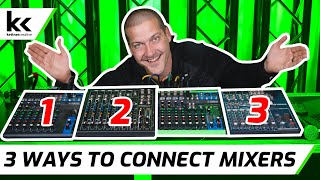 3 Ways To Connect Multiple Audio Mixers Together  Tutorial amp Test [upl. by Fischer]