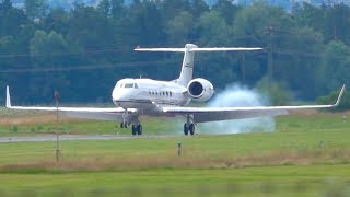 Gulfstream G550 from Brazil  Spectacular Approach to Bern [upl. by Sigsmond]