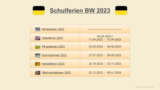 Schulferien BW 2023 [upl. by Burget]