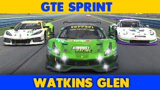 GTE Sprint at Watkins Glen  S3 2024 iRacing [upl. by Eryt374]