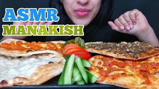 ASMR MANAKISH LEBANESE PIES CHEESE THYME KISHK TOMATO amp ONIONS SOFT amp CRUNCHY EATING SOUNDS [upl. by Reldnahc]