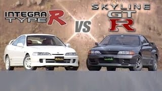 ENG CC FWD vs 4WD  Integra Type R DC2 200Hp vs Skyline R32 GTR 280Hp HV24 [upl. by Nolrah]