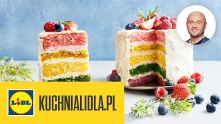 TORT RAINBOW CAKE 🍰  Paweł Małecki amp Kuchnia Lidla [upl. by Medora]