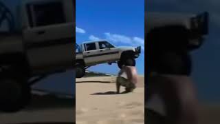 Toyota hilux jumps sand dune [upl. by Leclair]