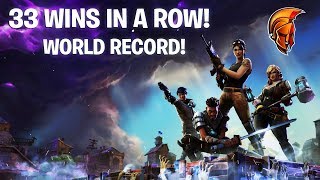 33 WINS IN A ROW NEW WORLD RECORD Fortnite Battle Royale [upl. by Amador647]