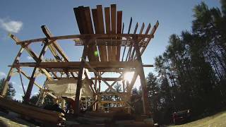 Building A House From Trees SE2 EP15 Roof Bracing and Rafters [upl. by Suolkcin]