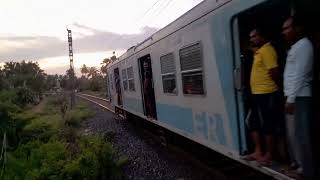 37377 UP HOWRAH GOGHAT LOCAL TRAIN CROSSING WITH 3PHASE ICF MEDHA RAKE DEPART TARAKESWAR STATION [upl. by Elleinad]