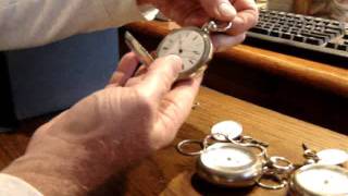 Elgin Pocket watches Rare Pair Cases and Key [upl. by Aicilihp]