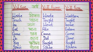 🔥Verb forms in English v1 V2 V3  25 Verbs forms list  English Grammar  Spoken English [upl. by Milinda]