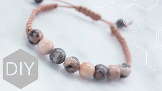 DIY sieraden maken met Kralenhoekje  Macramé armband met natuursteen [upl. by Kit60]