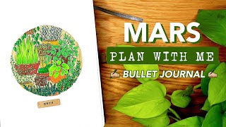 Bullet Journal MARS 2022  plantes vertes  ORGANISATION PLAN WITH ME [upl. by Felix578]