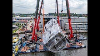 Worlds largest sloop 85m turned over  Project 410  timelapse [upl. by Araes]