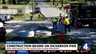 Sidewalk construction begins on Dickerson Pike [upl. by Eelana]