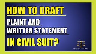 How to draft plaint and written statement in civil suit  drafting pleading [upl. by Aniweta]