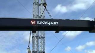 Seaspans Vancouver Shipyard hoists main girder of 300tonne gantry crane [upl. by Valaria]