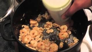 الباستا بالروبيان  white sauce pasta with shrimps [upl. by Senga]