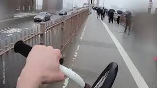 This Cyclist Took Back the Bike Lane on the Brooklyn Bridge [upl. by Gati90]