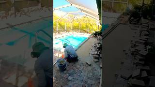 Pool Deck Paver Repair Transformation Satisfying Before amp After [upl. by Eldora]