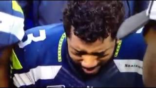 Russell Wilson crying over the win Seattle Seahawks goes to Super Bowl XLIX [upl. by Ingaborg810]