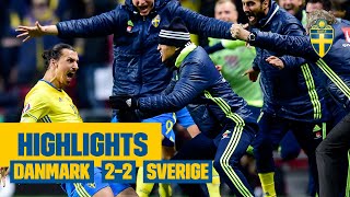 AVGÖRANDE PLAYOFF TILL EM 2016  Highlights  Danmark  Sverige 22 [upl. by Derayne]