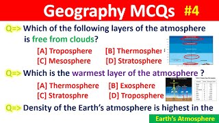 composition and structure of atmosphere structure and composition of atmosphere MCQs Geography MCQ [upl. by Armando]