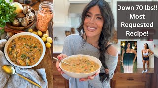 Easy Weight Loss Dinner  Lentil Mushroom Stew  Plant Based [upl. by Ahsinak]