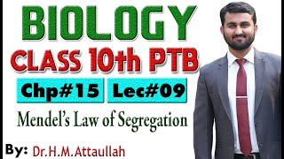 Mendels Laws of segregation  Chapter  15  Biology Class 10th  Lec 09 [upl. by Nairdna586]